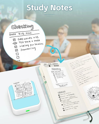 Memoking Sticker Printer -Mini Printer Print Pods Portable Thermal Inkless Sticker Maker Machine for Notes, Journal,DIY,Gift,ect