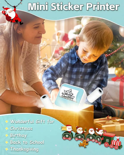 Memoking Sticker Printer -Mini Printer Print Pods Portable Thermal Inkless Sticker Maker Machine for Notes, Journal,DIY,Gift,ect