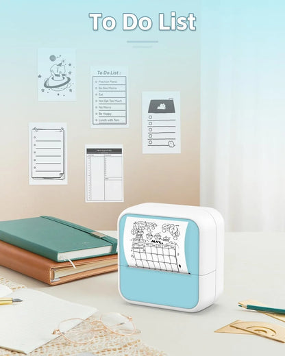 Memoking Sticker Printer -Mini Printer Print Pods Portable Thermal Inkless Sticker Maker Machine for Notes, Journal,DIY,Gift,ect