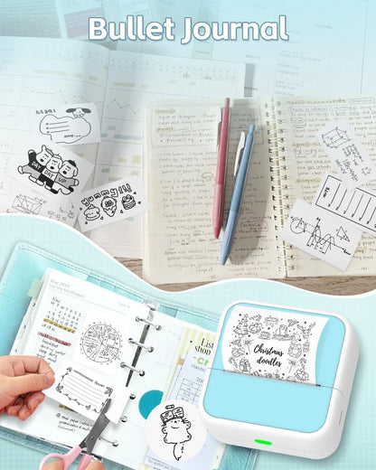 Memoking Sticker Printer -Mini Printer Print Pods Portable Thermal Inkless Sticker Maker Machine for Notes, Journal,DIY,Gift,ect