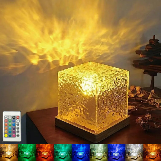 Ocean Wave Projector Light 16 Colors Midnight Aura Aurora Glow Lamp Home Office Bar Restaurant Underwater Projector Night Light