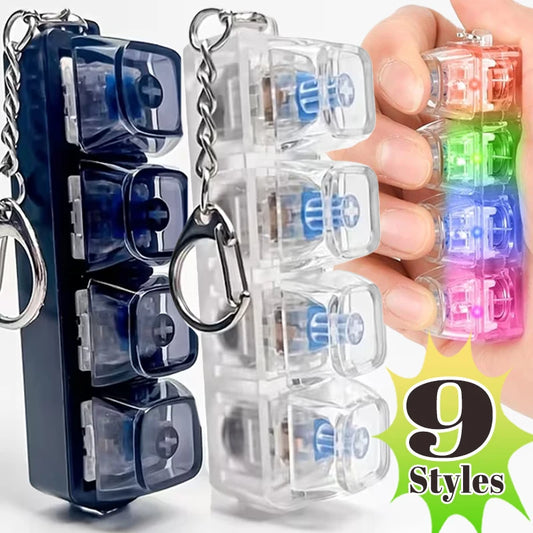 Keyboard Fidget Toy for Adults Fidget Keyboard Clicker Toys with LED Lights Keychain Stress Relief for Anxiety Decompression